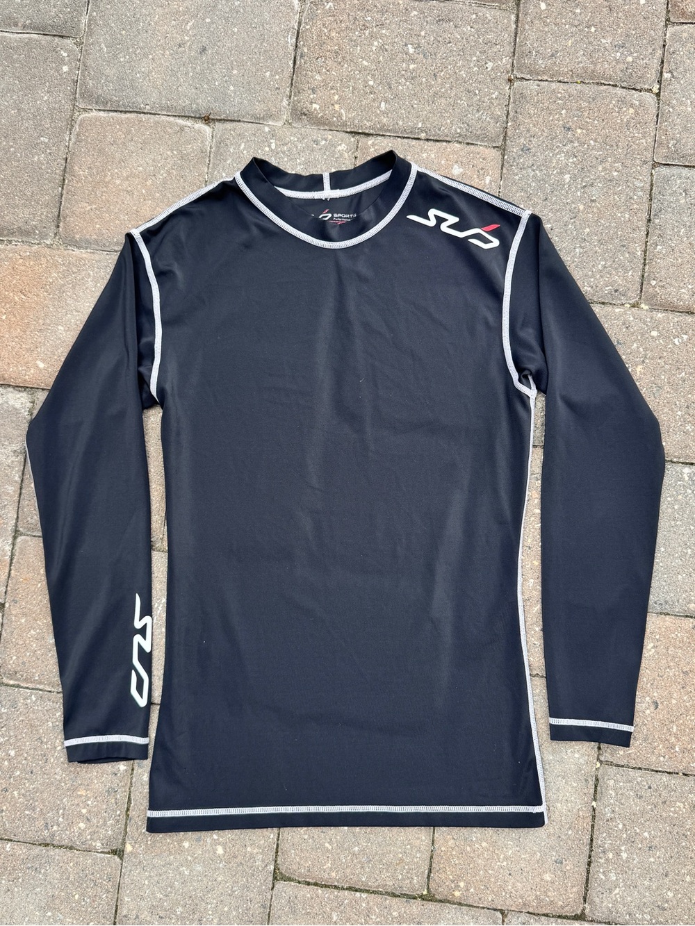 SUD Sports Black Long Sleeve Compression Shirt Kids Large